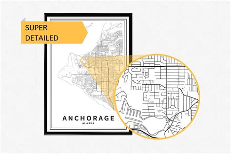 Printable Map Of Anchorage Ak Alaska Usa City Map Instant Etsy