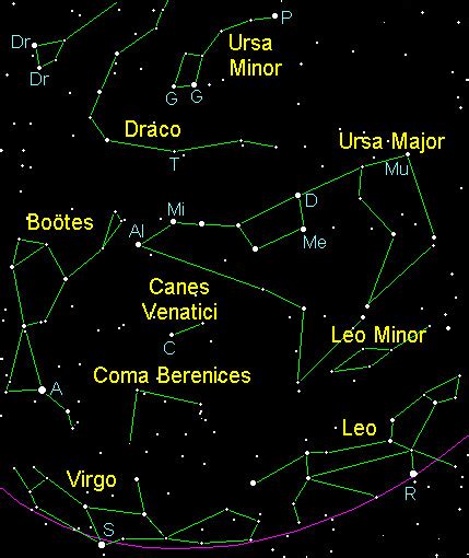 Spring Constellations In The Northern Hemisphere With Star Chart