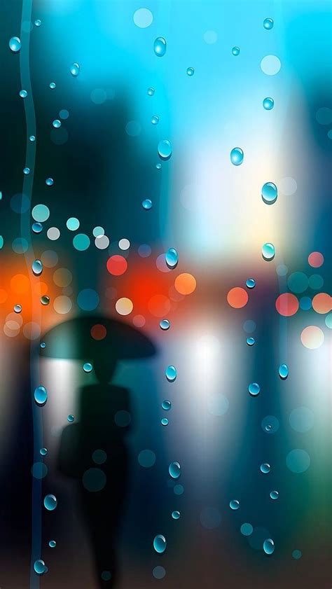 Tap And Get The Free App City Blurred Silhouette Rain
