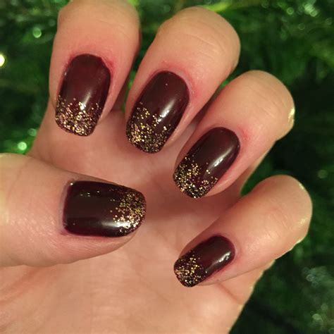 Glitter Tips On Red Carpet Manicure Haute Couture Base Gel Nails For