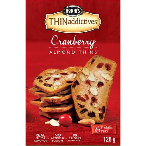 Nonnis Cranberry Almd Thins 126g