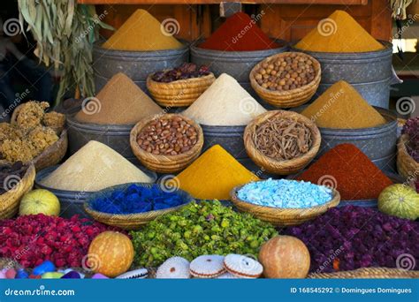 Spices On A Moroccan Market Marrakesh Morocco Stock Photo Image Of