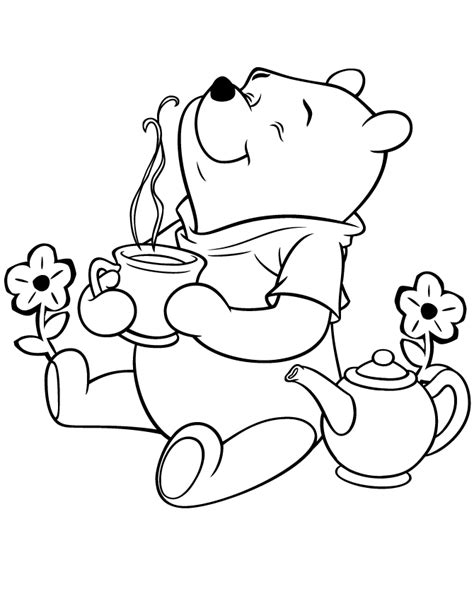 Your child surely loves cartoons, so, how about coloring pages that feature cartoons? bear coloring pages | Winnie The Pooh Bear Having Tea ...