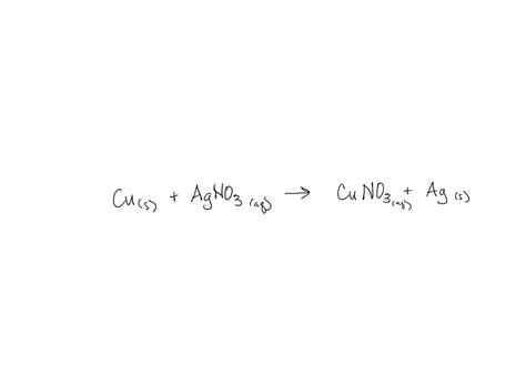 Solved Balanced Chemical Equation For Cus Agno3 Aq