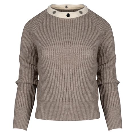 Women S Knitted Beige Blouse With Detachable Turtleneck Prince Oliver