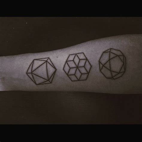 Mninimalist Three Geometric Shape Tattoos