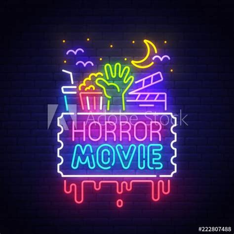 Horror Movie Neon Sign Bright Signboard Light Banner Halloween