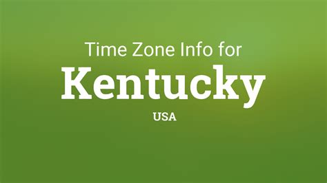 Time Zones In Kentucky United States