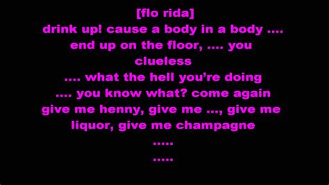 Taio Cruz Feat Flo Rida Hangover Lyrics Youtube