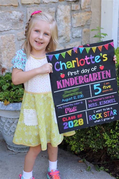 First Day Of School Sign First Day Of Kindergarten Chalkboard Sign Pr