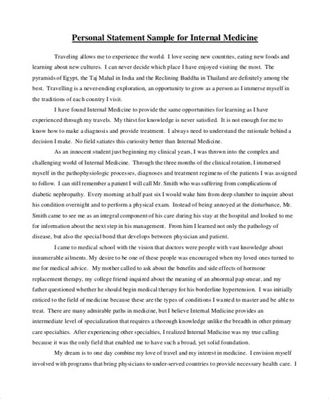 Free 13 Sample Personal Statement Templates In Pdf Ms Word