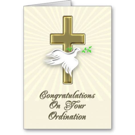 Ordination Congratulations With A Golden Cross Card Sibc
