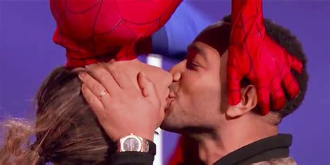 Chrissy Teigen And John Legend Recreate Spider Man Kiss Chrissy