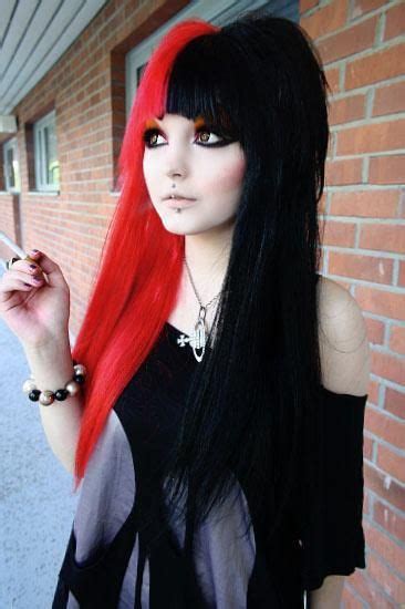 Half Black Half Red Hairstyle Hair Cut