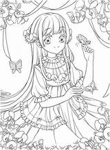 Coloring Book Anime Pages Dress Printable Fairy Flower Cute Pdf Manga Hd Books Lineart Color Drawing A4 Quality sketch template
