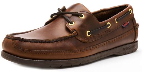 Sebago Schooner Fgl Waxed Leather Boat Deck Shoes In Total Brown
