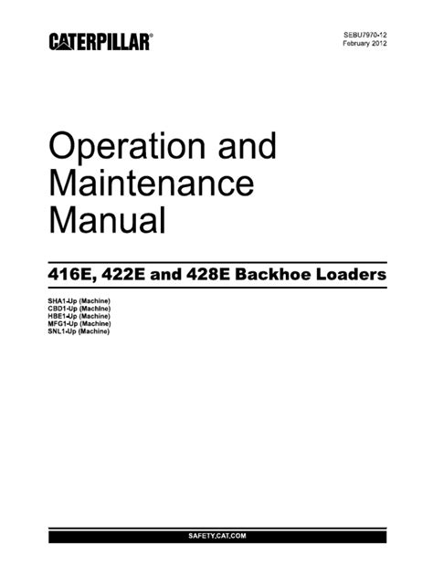 Retroexcavadora Caterpillar 416e Manual De Operación Y Mantenimiento