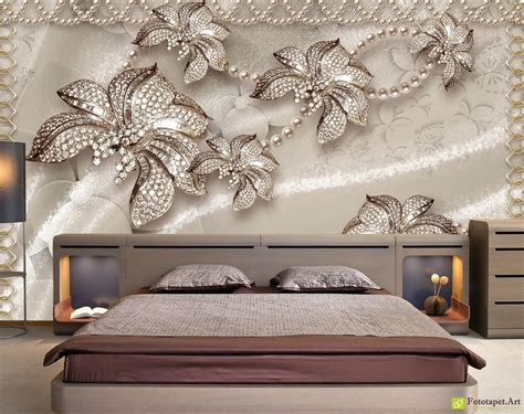Wall Murals And Digital Wallpaper Flowers Of Decoration On Abstract