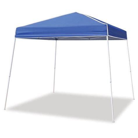 Z Shade 12 Ft L Square Blue Pop Up Canopy In The Canopies Department At