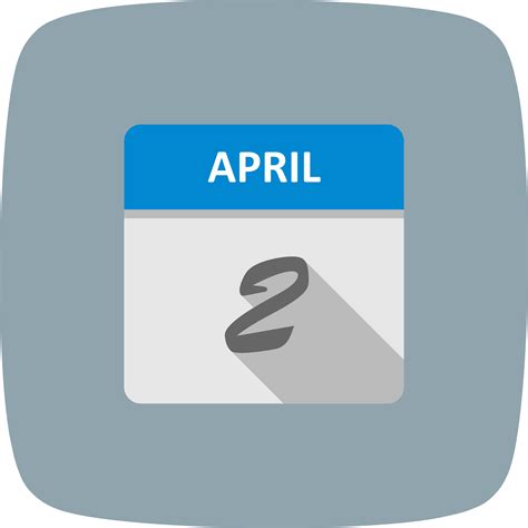 April 2nd Date On A Single Day Calendar 499625 Vector Art At Vecteezy