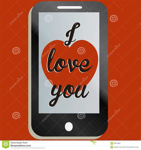 I Love You Mobile Phone Message Stock Image Image 28612081