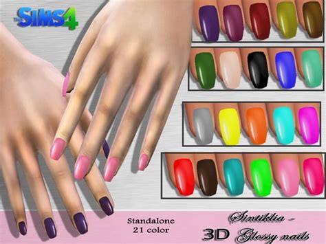 The Sims 4 Custom Content Glossy Nails