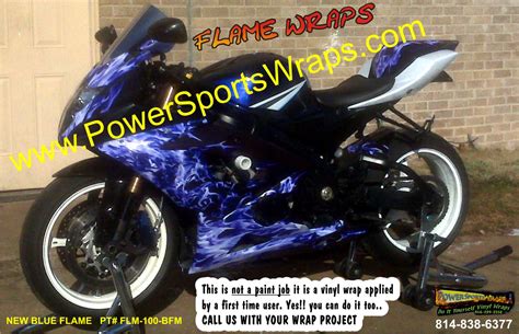 06 Suzuki Gsxr 1000 Wrap Bike Wraps Motorcycle Wrapsblue Black Flame