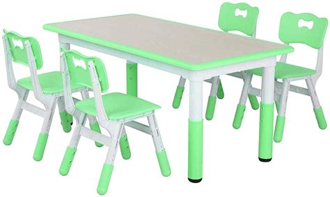 Lazy Buddy Adjustable Kids Table And Chairs Set Hdpe Children Play Arts
