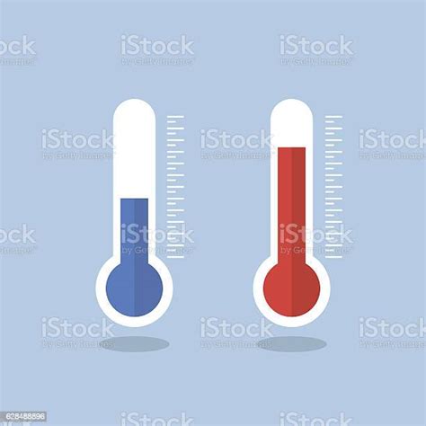 Thermometer Icon Measuring Hot And Cold Temperature Stock Illustration