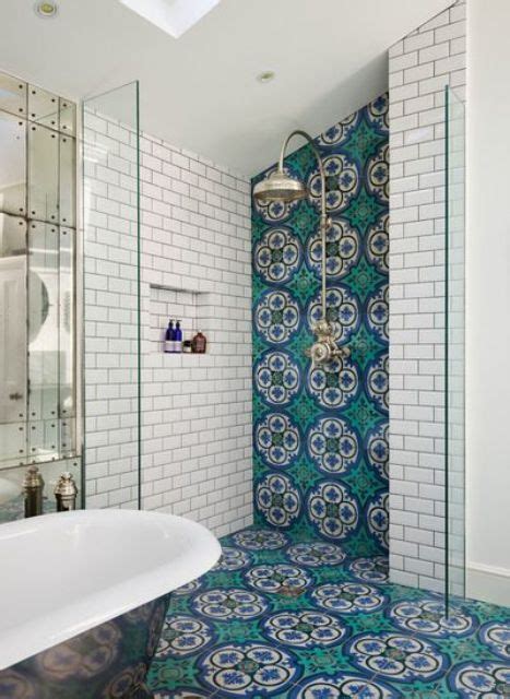 Pistachio and lime walls, malachite and emerald floor. 50 Cool Bathroom Floor Tiles Ideas You Should Try - DigsDigs