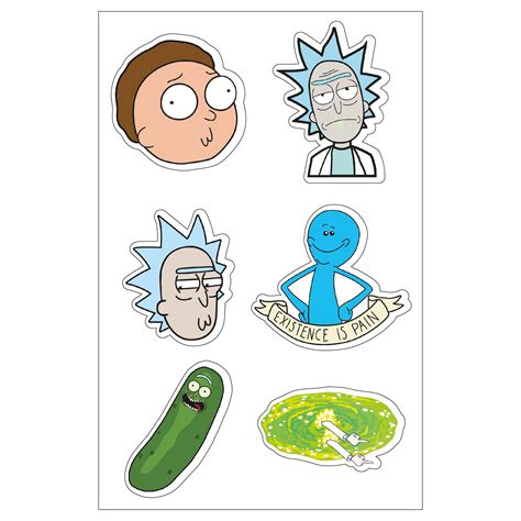 Hoja De Stickers Rick Y Morty Stickers Rick Y Morty