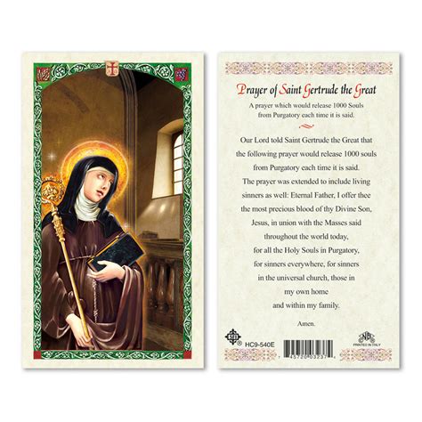 Prayer Of Saint Gertrude Prayer Card The Catholic T Store