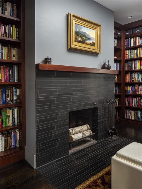 Cozy Library Fireplace Gallagher Remodeling