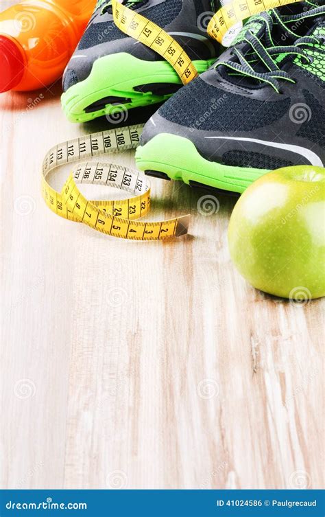 Fitness Equipment And Healthy Nutrition Stock Photo Image Of Athletic