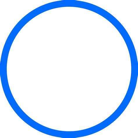 Hollow Circle With Thick Border Blue Color