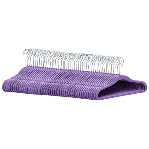 Amazonbasics Kids Velvet Non Slip Clothes Hangers Purple Pack Of 50