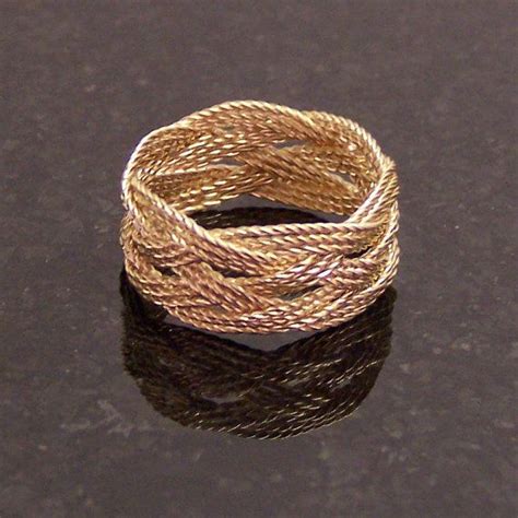 14k Gold Wire Ring Celtic Trebled Turks Head By Celticmysterium Gold