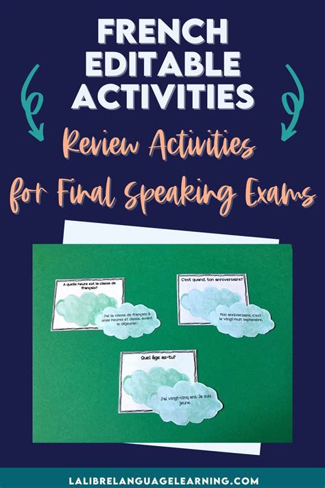 French 1 Editable Final Exam For Speaking With Review Activities High