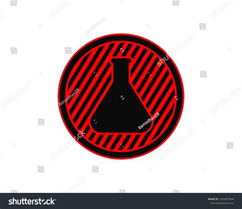 Red Black Stripe Chemical Flask Stock Vector Royalty Free 1283853568