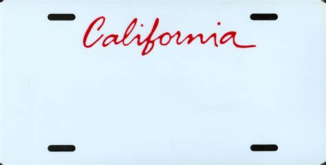 California State Auto Plate