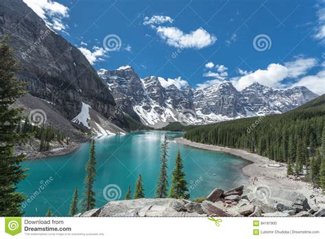 Moraine Lake In Jasper National Park Canada Stock Photo Image Of