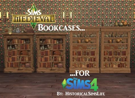History Lovers Sims Blog Medieval Bookcases • Sims 4 Downloads