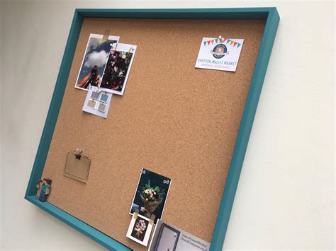 Large Pin Board A Large Cork Notice Board With Teal Turquoise Frame