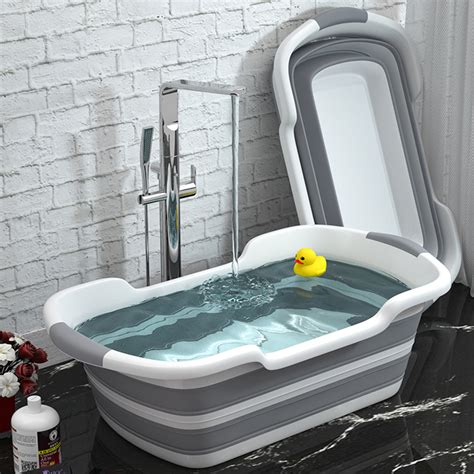 16 best baby bath tubs and bath seats in 2021. Portable Baby Shower Bathtub Bucket Folding Tub Swimming ...