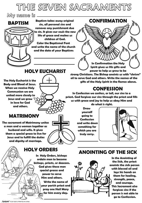 Free Printable 7 Sacraments For Catholic Kids