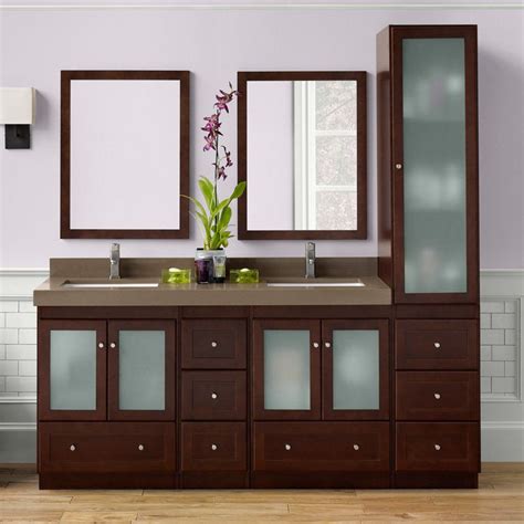 With a double vanity, you can have your own space for your daily beauty and health routine. Ronbow 080824-1 Shaker 60 in. Double Bathroom Vanity Set with Linen Cabinet - RON765 | Home ...