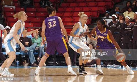 Mwadi Mabika Of The Los Angeles Sparks Drives Past Stacey Dales Of