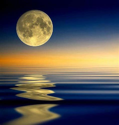 Full Moon Over The Sea Moon Night Sky Pinterest Moon Beautiful