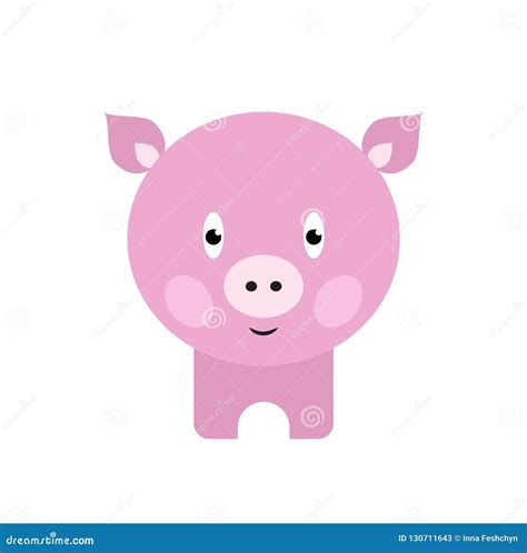 Cute Pig Cartoon Happy Smiling Little Baby Pig Stock Vector