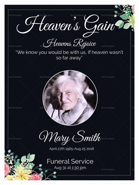 This is the sort of announcement you may send to distant relatives or work colleagues. Funeral Invitation Template Word Best Of Eulogy Funeral Invitation Card Design Template In Wor ...